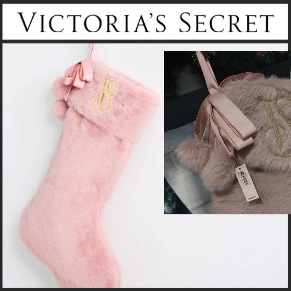 Victoria's Secret Pink Faux Fur Stocking